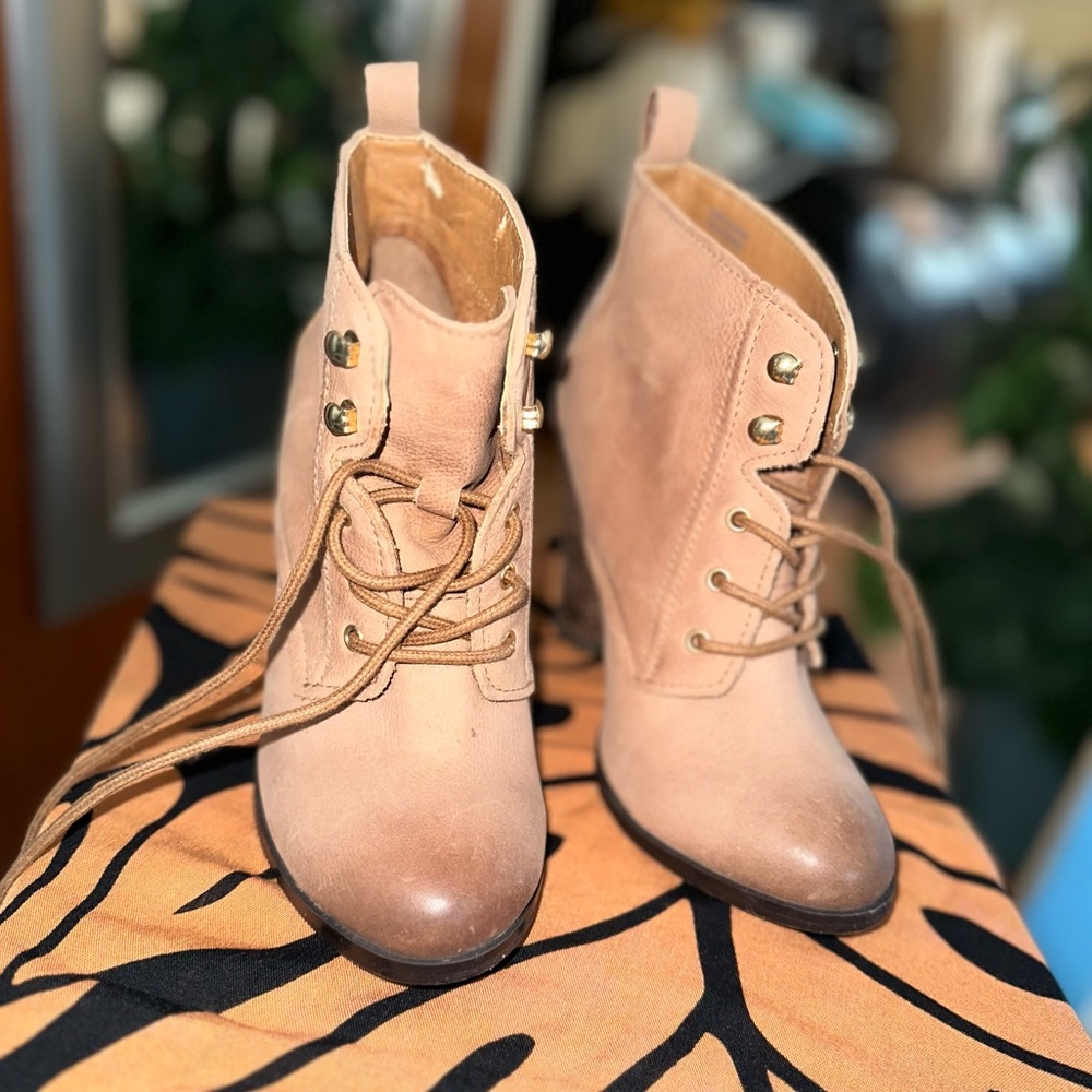 Aldo Tan Heeled Boots - Size 5